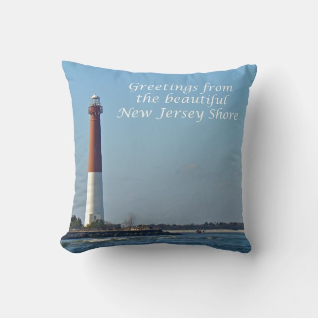 Greetings From New Jersey Shore - Barnegat Light Cushion (Front)