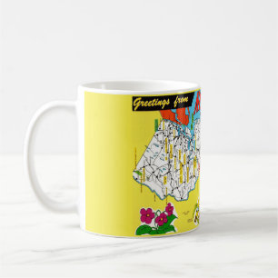 Greetings From New Jersey Vintage Map Mug