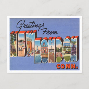 Greetings from New London, Connecticut Travel Postcard