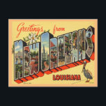 Greetings from New Orleans, Louisiana Travel  Postcard<br><div class="desc">Greetings from New Orleans, Louisiana Travel Postcards. Vintage Travel Greetings from Cities in USA vintage postcard. Vintage retro fifties style artwork available for all cities in USA. Wonderful artwork showcases favourite scenery, landmarks and attractions famous for all Cities of America. Good time travel and have collection Postcard Gifts for friends...</div>