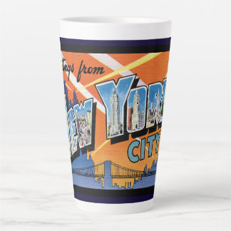 Greetings from New York CIty Retro Postcard Latte Mug