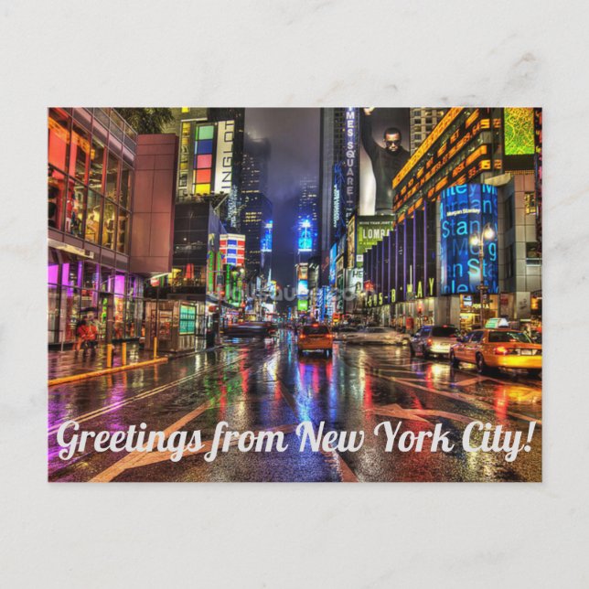 Greetings From New York City Times Square Postcard (Front)