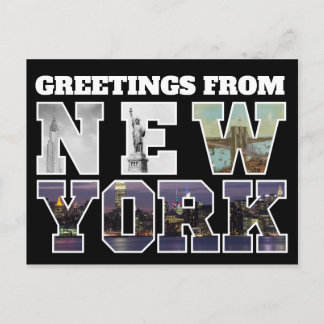 Greetings From New York Template Travel Postcard
