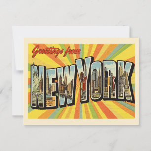 Greetings from New York Vintage Postcard