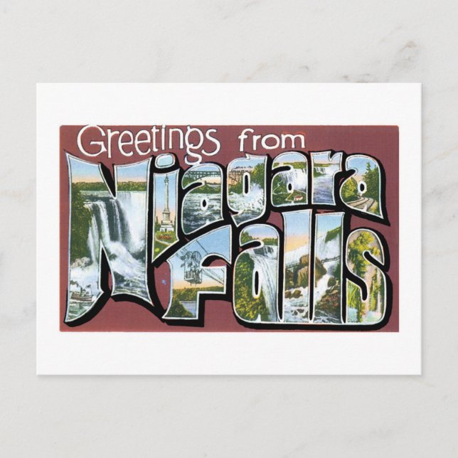 Greetings from Niagara Falls! Vintage Postcard (Front)