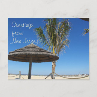 Greetings from NJ - Tiki & Palm Postcard
