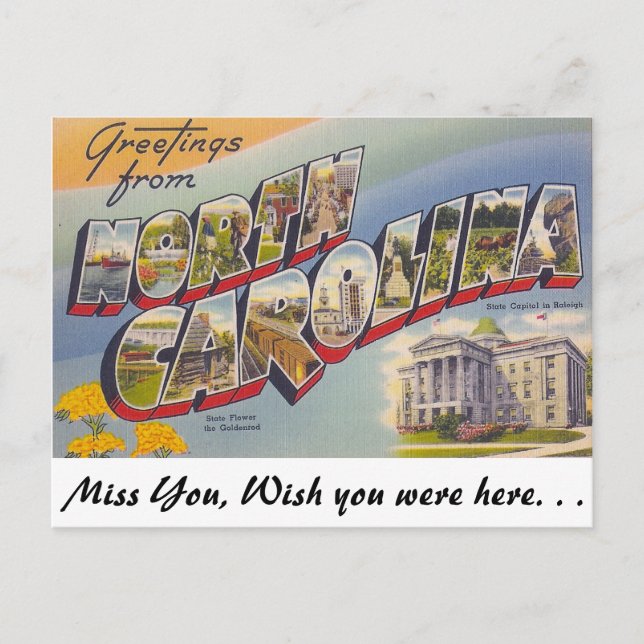 Greetings from North Carolina Postcard (Front)