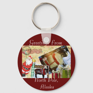 Greetings From North Pole, Alaska Key Ring