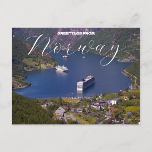 Greetings from Norway Cruise Travel Postcard
