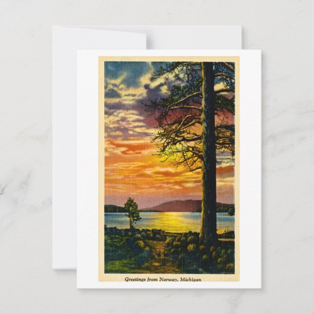 Greetings from Norway, Michigan - Vintage Postcard (Front)