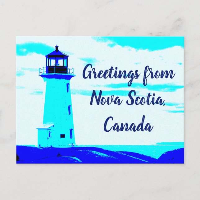 Greetings from Nova Scotia Canada Lighthouse Postcard (Front)