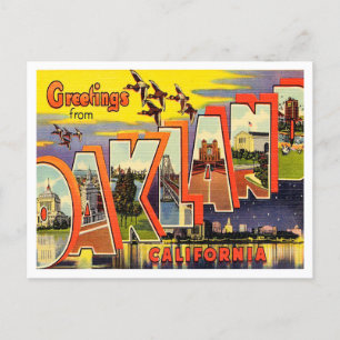 Greetings from Oakland, California Vintage Travel Postcard