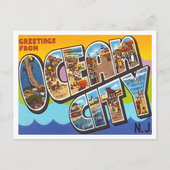 Greetings from Ocean City, New Jersey Travel Postcard (Front)