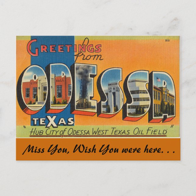 Greetings from Odessa Postcard (Front)