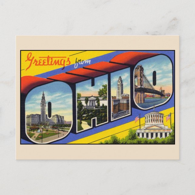 Greetings from Ohio Large Letter Postcard (Front)