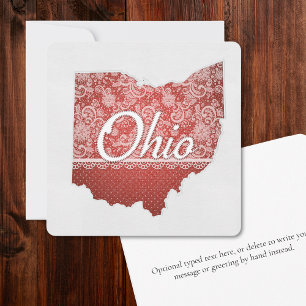 Greetings from Ohio Stitched Look Christmas  Holiday Card