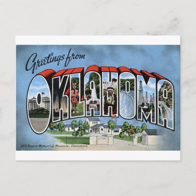 Greetings From Oklahoma Postcard (Front)