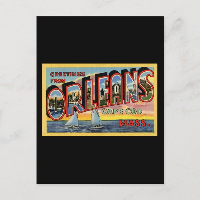 Greetings from Orleans Massachusetts Postcard (Front)