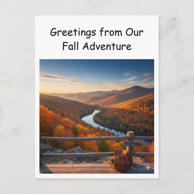 Greetings from Our Fall Adventure Travel Postcard (Front)