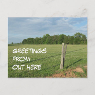 Greetings from Out Here Postcard