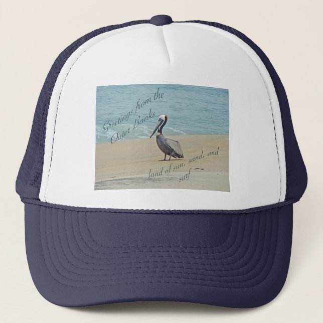 Greetings From Outer Banks OBX NC Trucker Hat (Front)