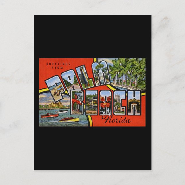 Greetings from Palm Beach Florida Postcard (Front)