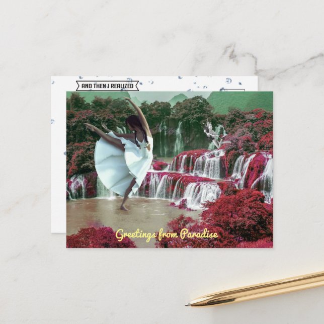 Greetings from Paradise Postcard (Front/Back In Situ)