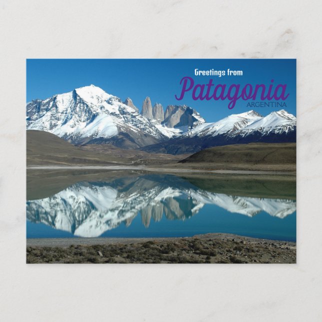 Greetings from Patagonia Argentina Postcard  (Front)