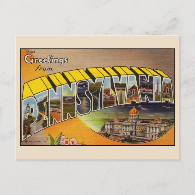 Greetings from Pennsylvania Large Letter Postcard (Front)