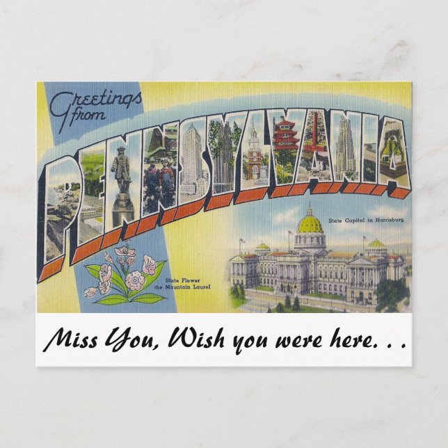 Greetings from Pennsylvania Postcard (Front)