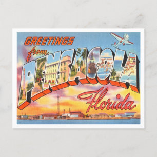 Greetings from Pensacola, Florida Vintage Travel Postcard