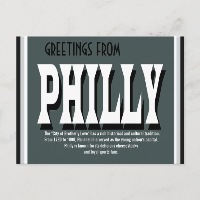 Greetings from Philly Postcard (Front)