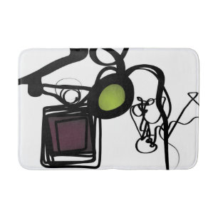 Greetings from Philydion: Abstract Black & White Bath Mat
