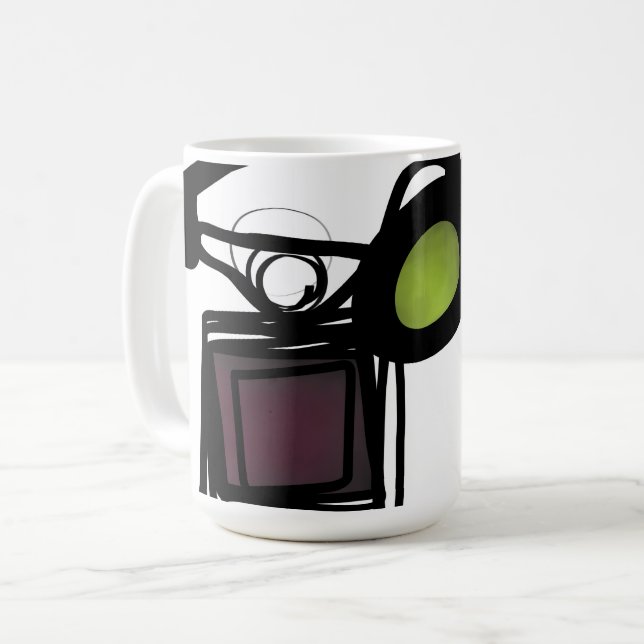 Greetings from Philydion: Abstract Black & White Coffee Mug (Front Left)