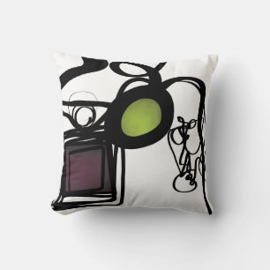 Greetings from Philydion: Abstract Black & White Cushion