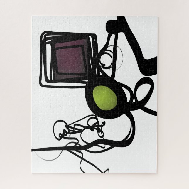 Greetings from Philydion: Abstract Black & White Jigsaw Puzzle (Vertical)