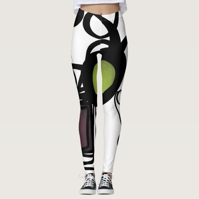 Greetings from Philydion: Abstract Black & White Leggings (Front)