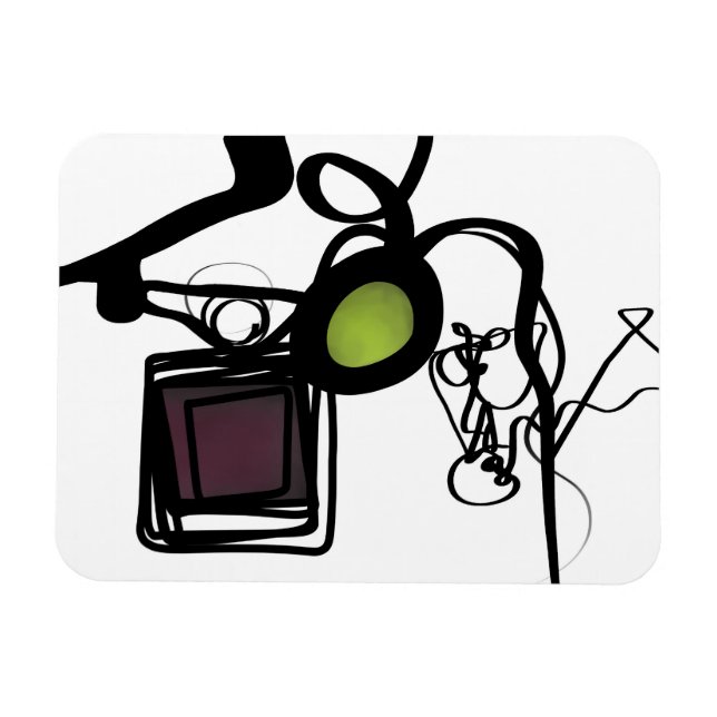 Greetings from Philydion: Abstract Black & White Magnet (Horizontal)