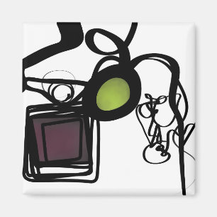 Greetings from Philydion: Abstract Black & White Magnet