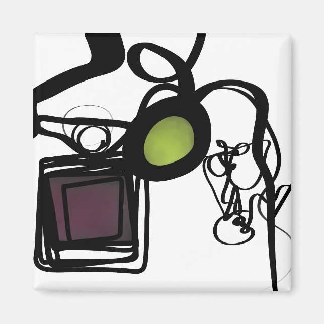 Greetings from Philydion: Abstract Black & White Magnet (Front)
