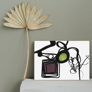 Greetings from Philydion: Abstract Black & White Plaque