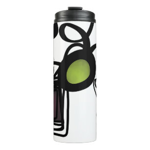 Greetings from Philydion: Abstract Black & White Thermal Tumbler