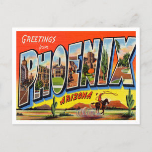 Greetings from Phoenix, Arizona Vintage Travel Postcard