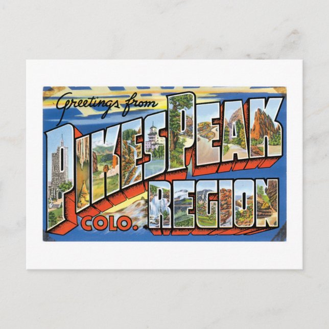 Greetings from Pikes Peak, CO! Postcard (Front)