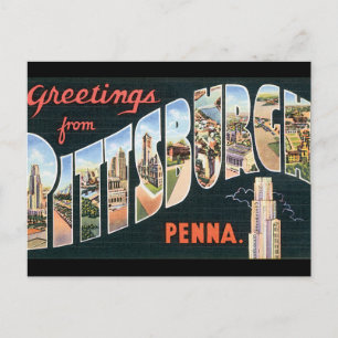 Greetings from Pittsburgh_Vintage Travel Poster Postcard