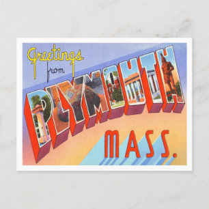 Greetings from Plymouth, Massachusetts Travel Postcard