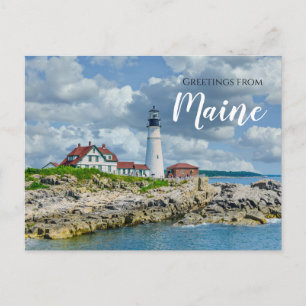 Greetings from Portland Maine Lighthouse  Postcard