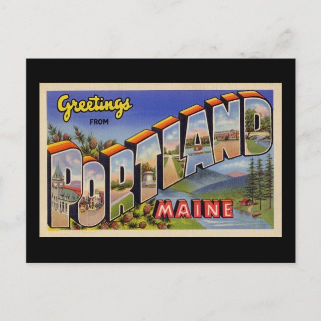 Greetings from Portland Maine Postcard (Front)