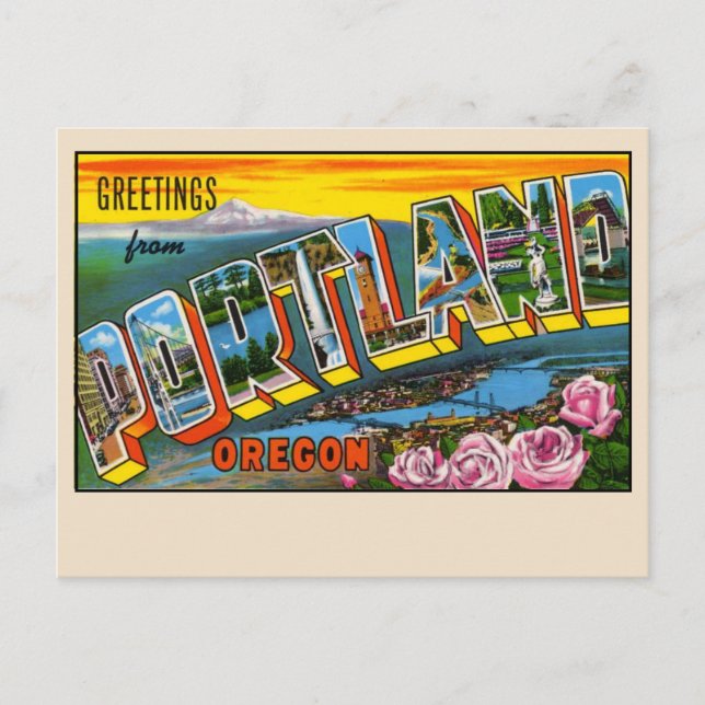 Greetings from Portland, Oregon Large Letter Postcard (Front)
