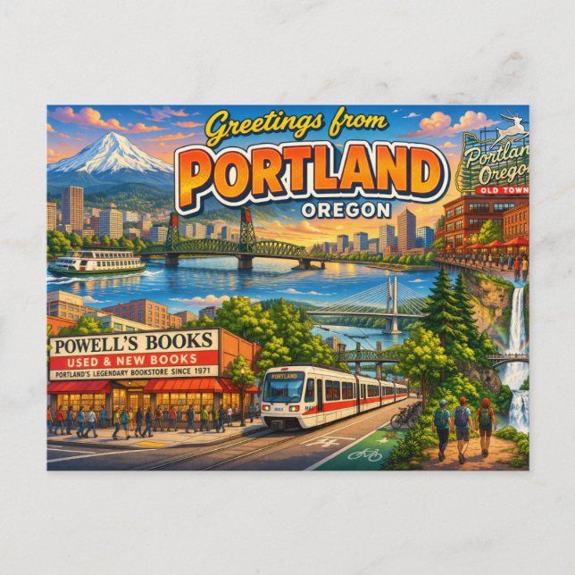 Greetings From Portland Oregon Postcard (Front)